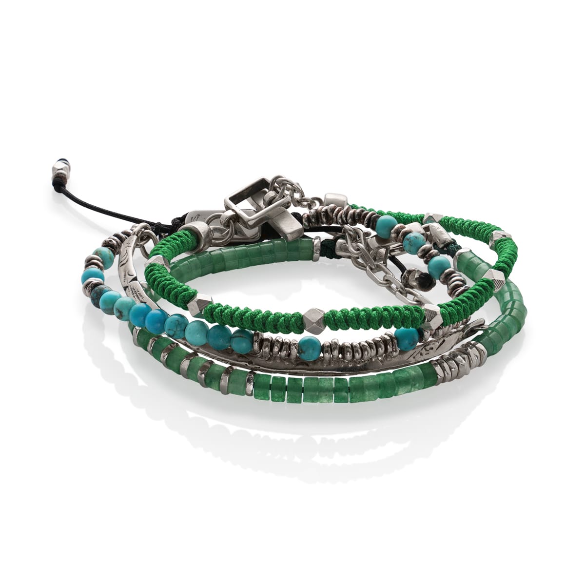 green and turquoise jewelry set