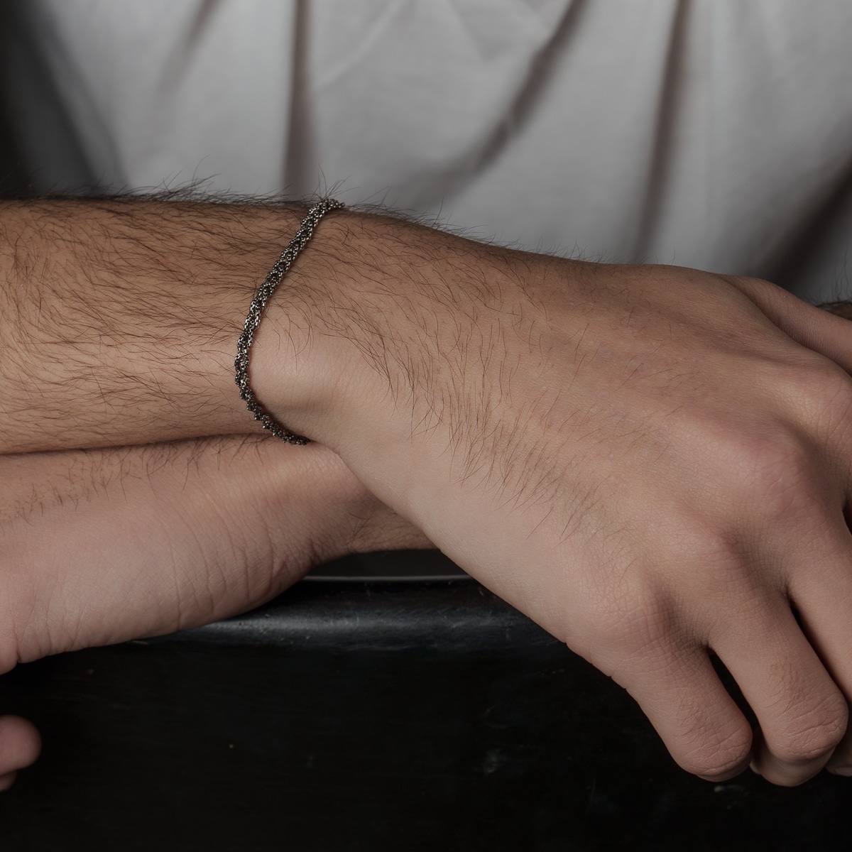 Sterling Silver, Braided Bracelet, Three Chains, 1mm Box Chain, Handmade, Spring Closure, Minimalist, Delicate, Tiny, Subtle, Ethereal, Gossamer, Understated, Unisex, Gift for Her, Gift for Him, Silver Jewelry