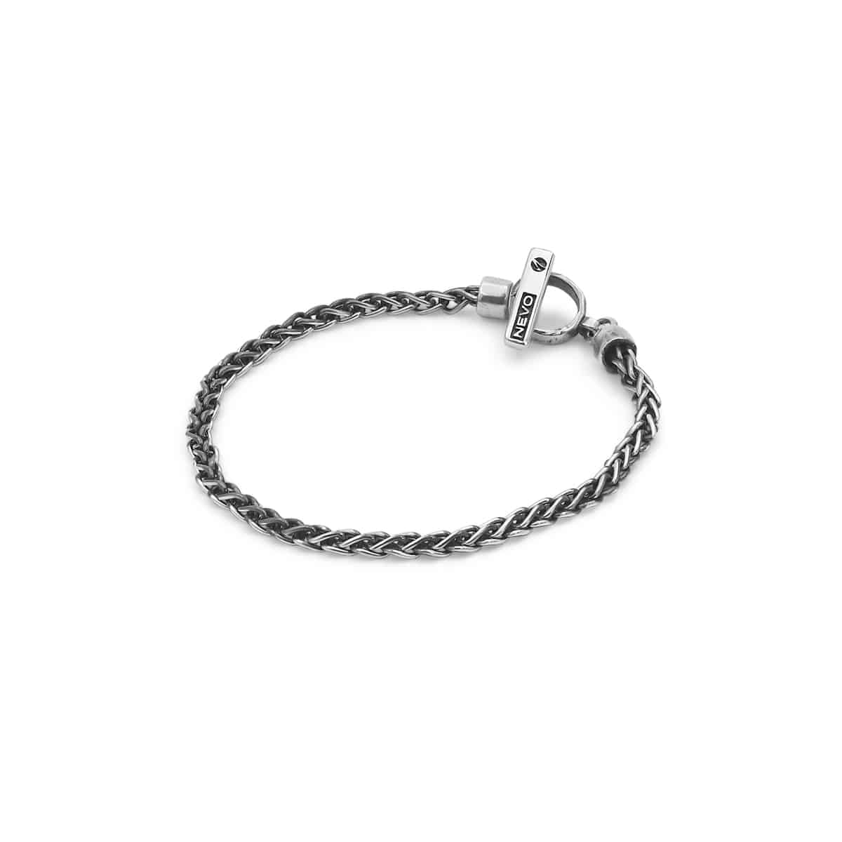 braided silver jewelry, oxidized silver bracelet, by nevo braided bracelet