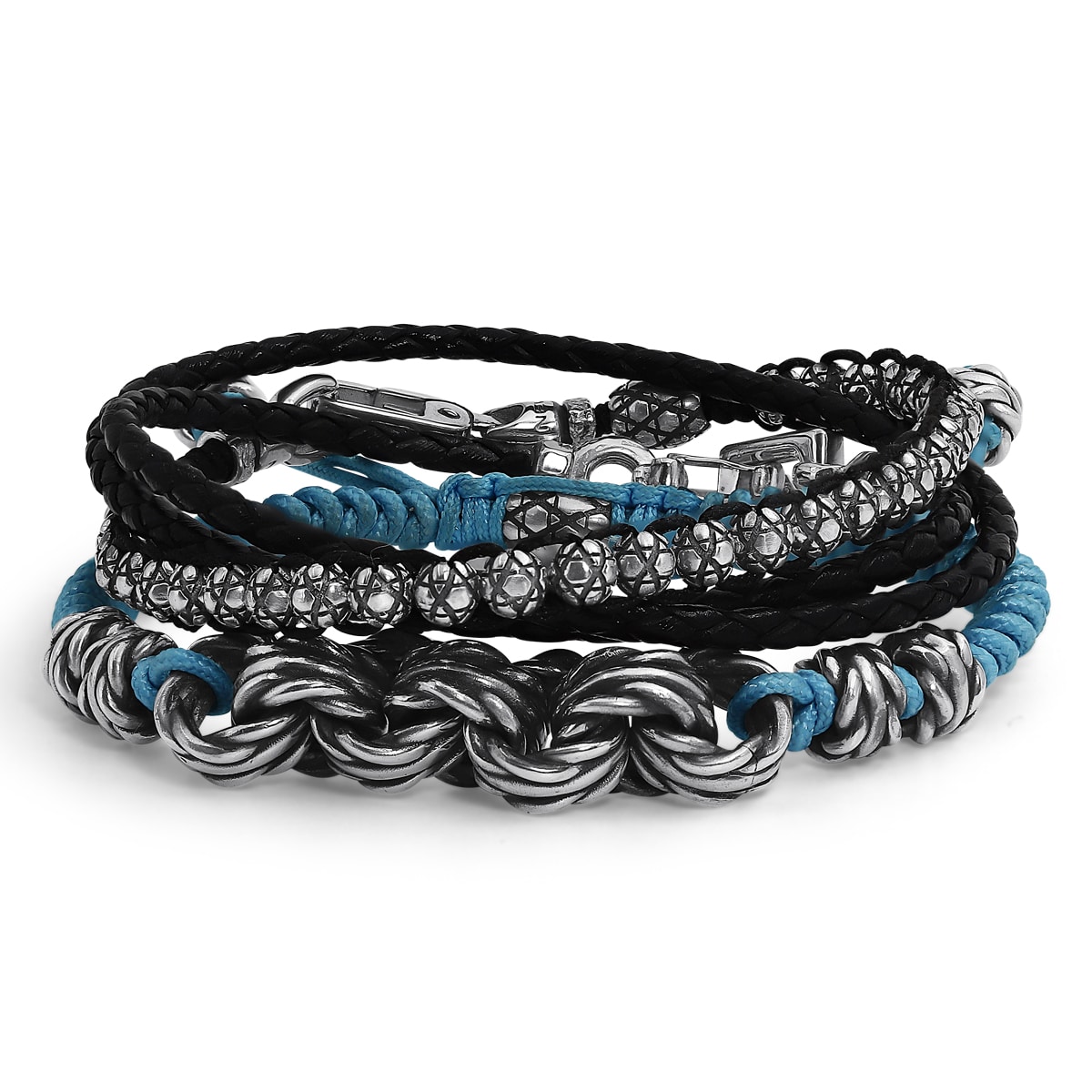 Nice Combination, bracelets, star of david bracelet, blue braided bracelet, combination